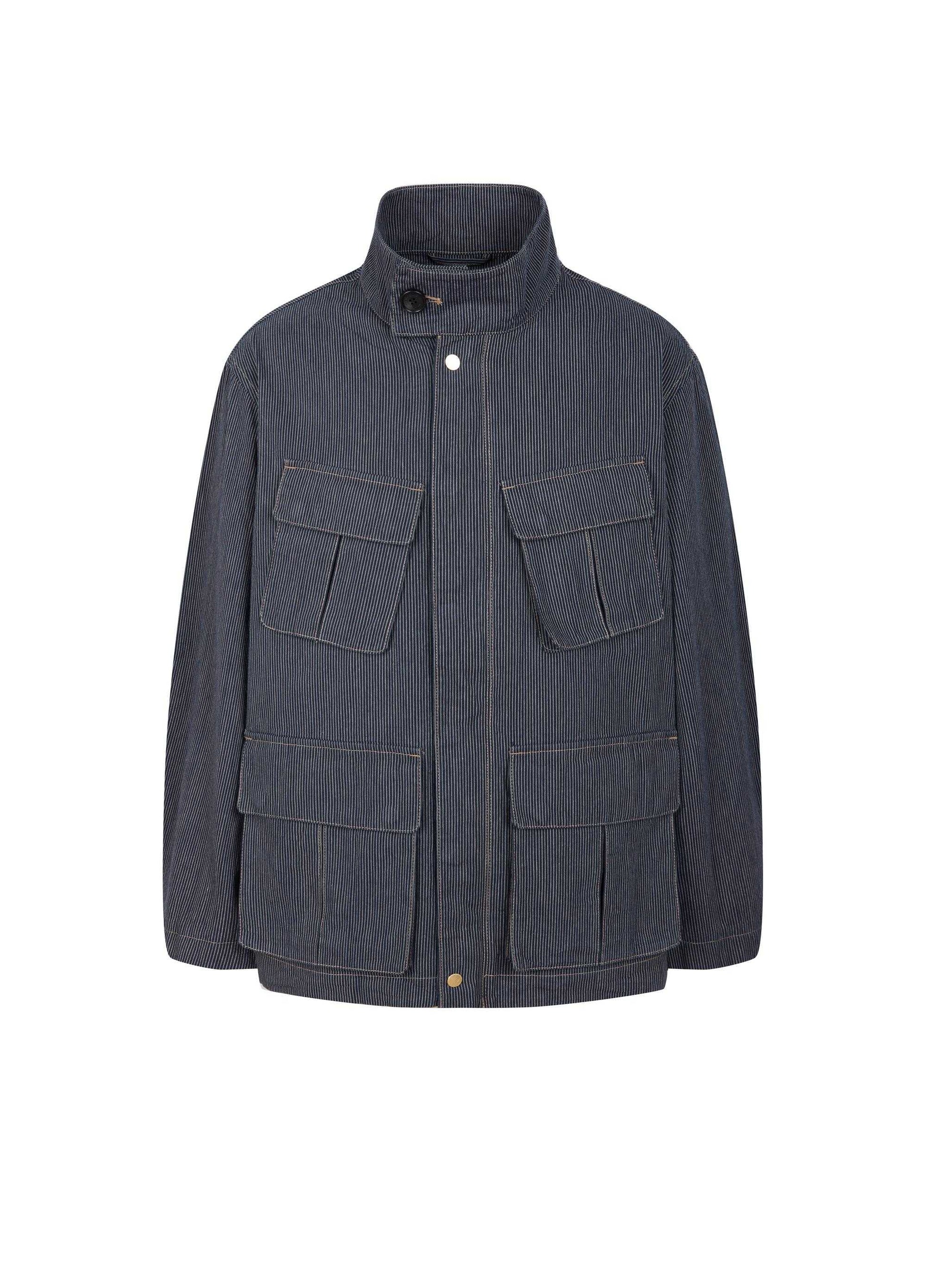 Dark Blue White Stripe