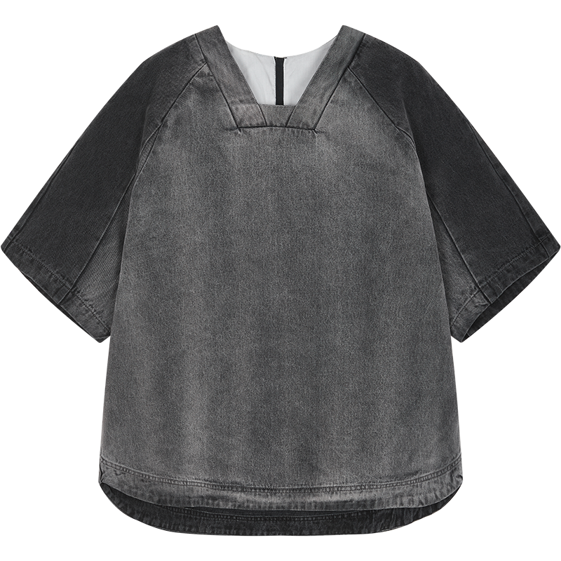 Denim Black Washed White