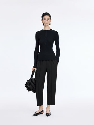 Pants | Sheep Wool Blend Machine Washable Loose Tapered Cropped Pants JNBY26 Spring New 5Q2E15510