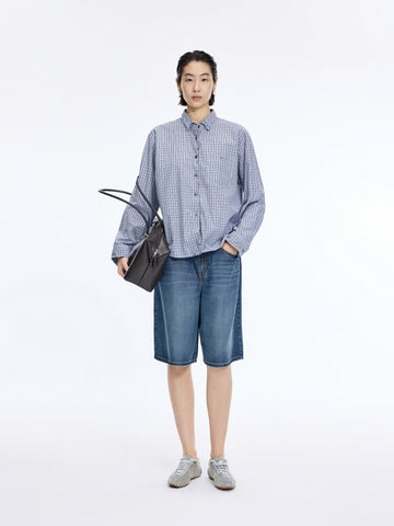 [Quality Choice] JNBY | Italian Fabric Cotton Jacquard Loose Long Sleeve Shirt 26 Summer 5Q4215490