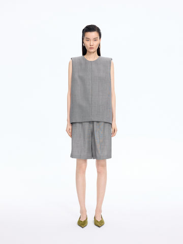 JNBY | All Wool Jacquard Loose Straight Leg Medium Pants 26 Summer 5Q4E14940