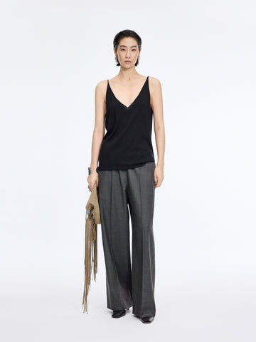 Pants | All Wool Jacquard Loose Wide Leg Super Long Pants JNBY Spring 26 New 5Q2E14050