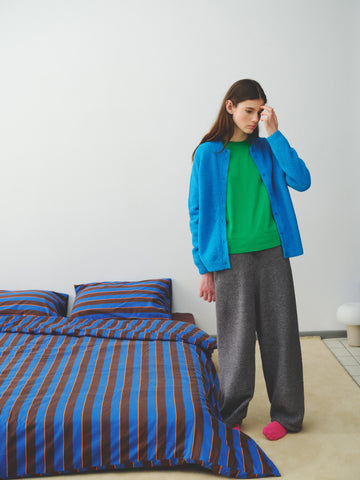 [H Series] Four-piece Set | Contrasting Stripe Cotton Sanded Four-piece Set 25 Autumn New Products